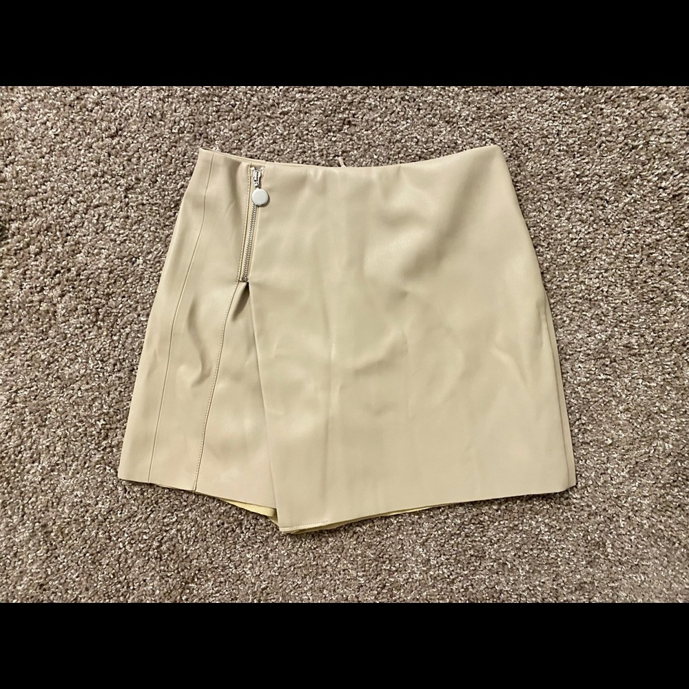 Zara Assymetrical Pleather/ Leather - like Skort